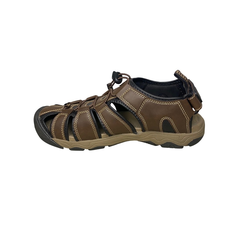 Eddie Bauer Meridian Mens Brown Fisherman Sandals Bungee Closure Size 9M